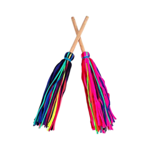 Espolsador Mango Madera Y Tiras De Colores