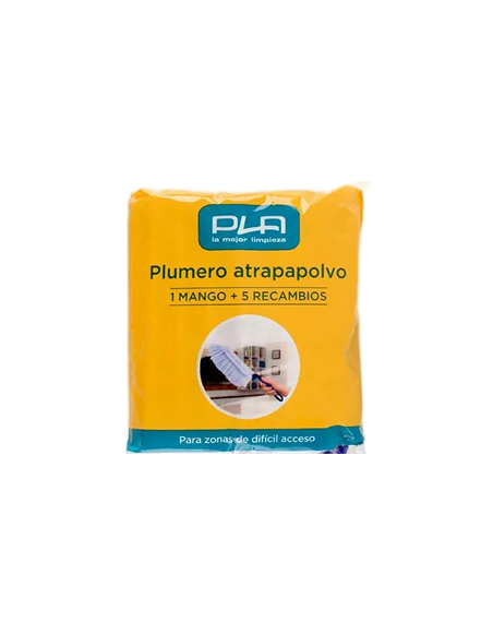 Plumero Atrapapolvo Pla 1 Mango + 5 Recambios